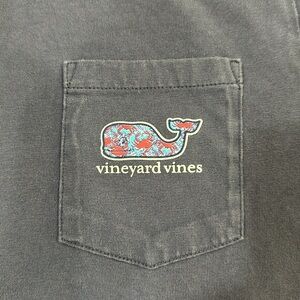 Vineyard vines tee shirt. Youth size Large. Navy blue with whale graphics. Soft!